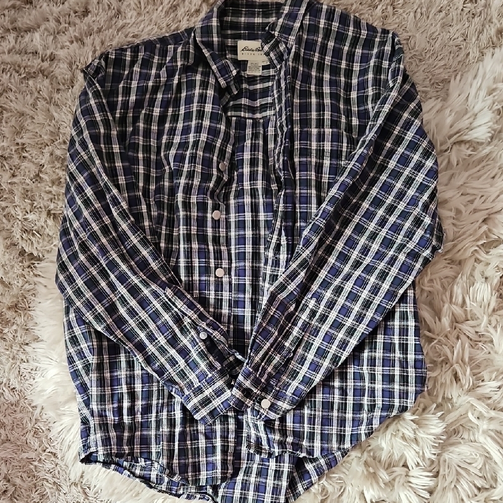 Classic Blue Plaid Men's Shirt